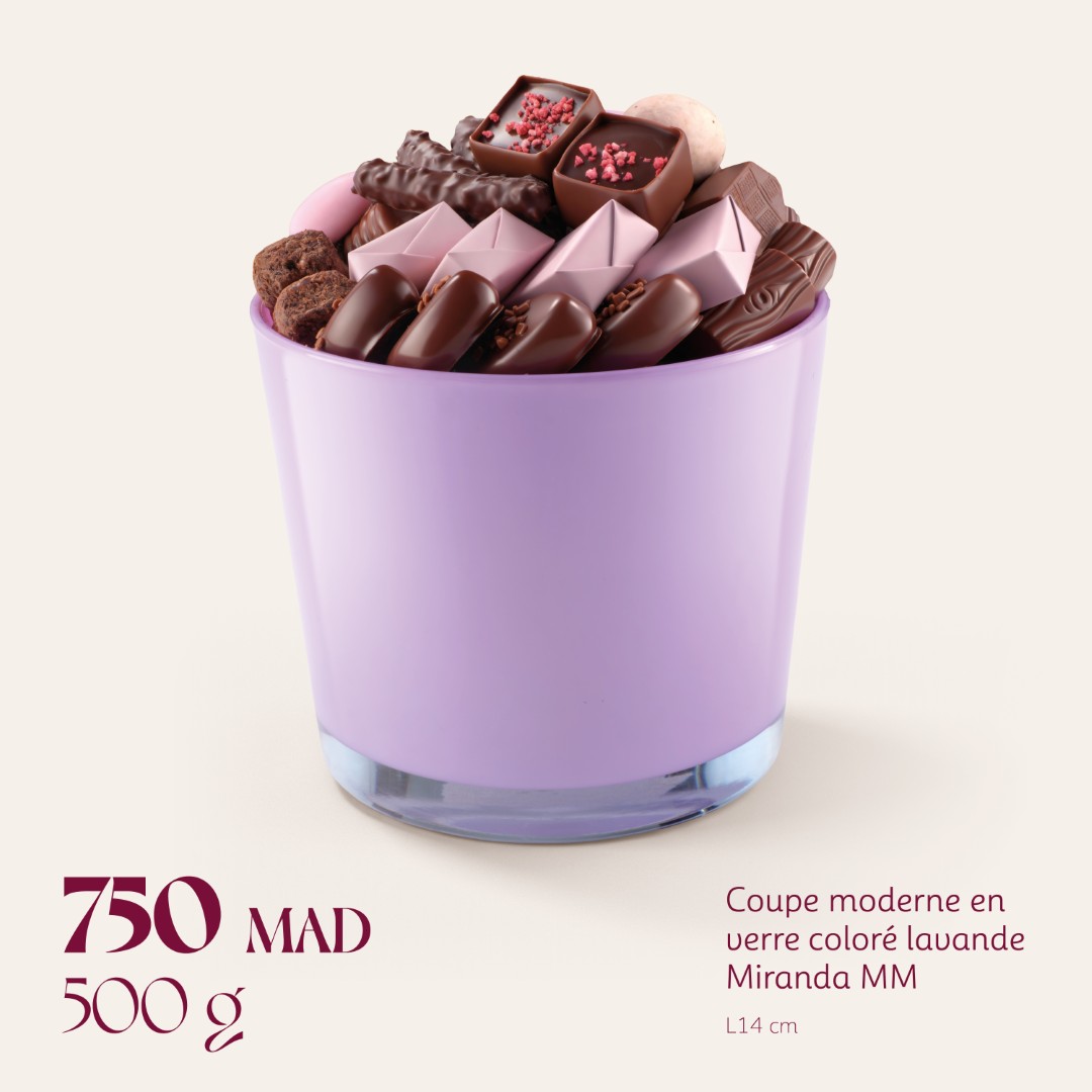 Coupe moderne en verre coloré lavande Miranda